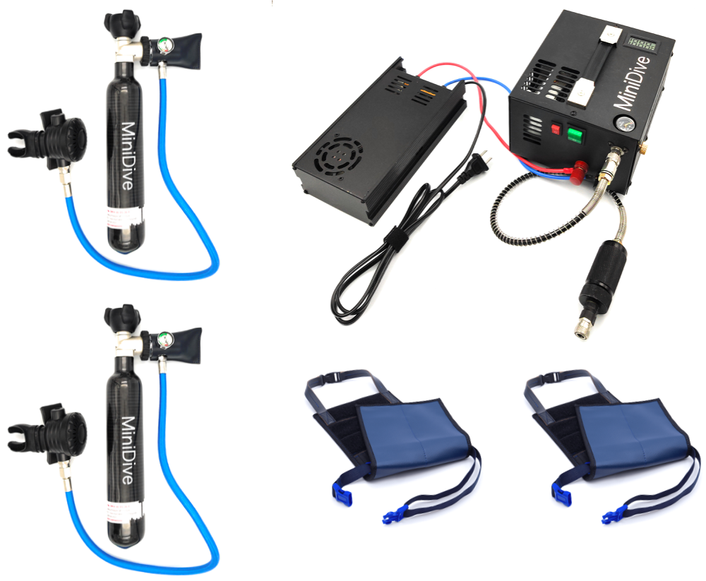 Dive portable lungs With hand pump or compressor