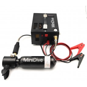 Mini Dive Evo+ (0.35 L / 21 cu in) + 12v / 110v / 220v Mini Compressor