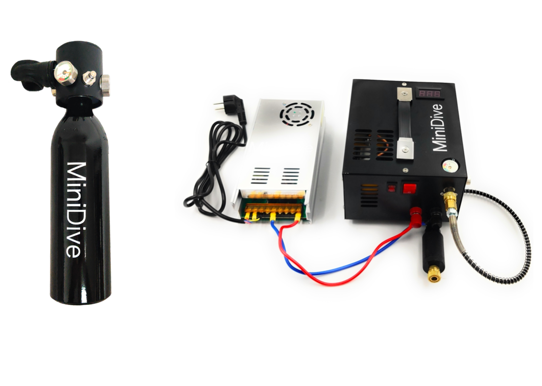 Mini bouteille de plongée + Compresseur air comprimé