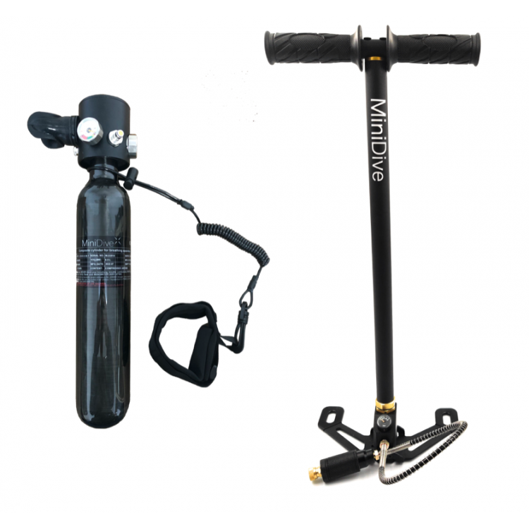 Mini Dive Air+ (0.5 L / 30 cu in) + Hand Pump