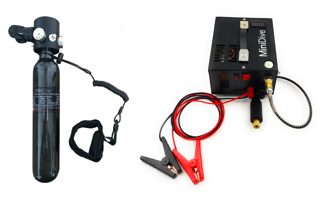 Mini scuba tank + Compressor (Diving kit)