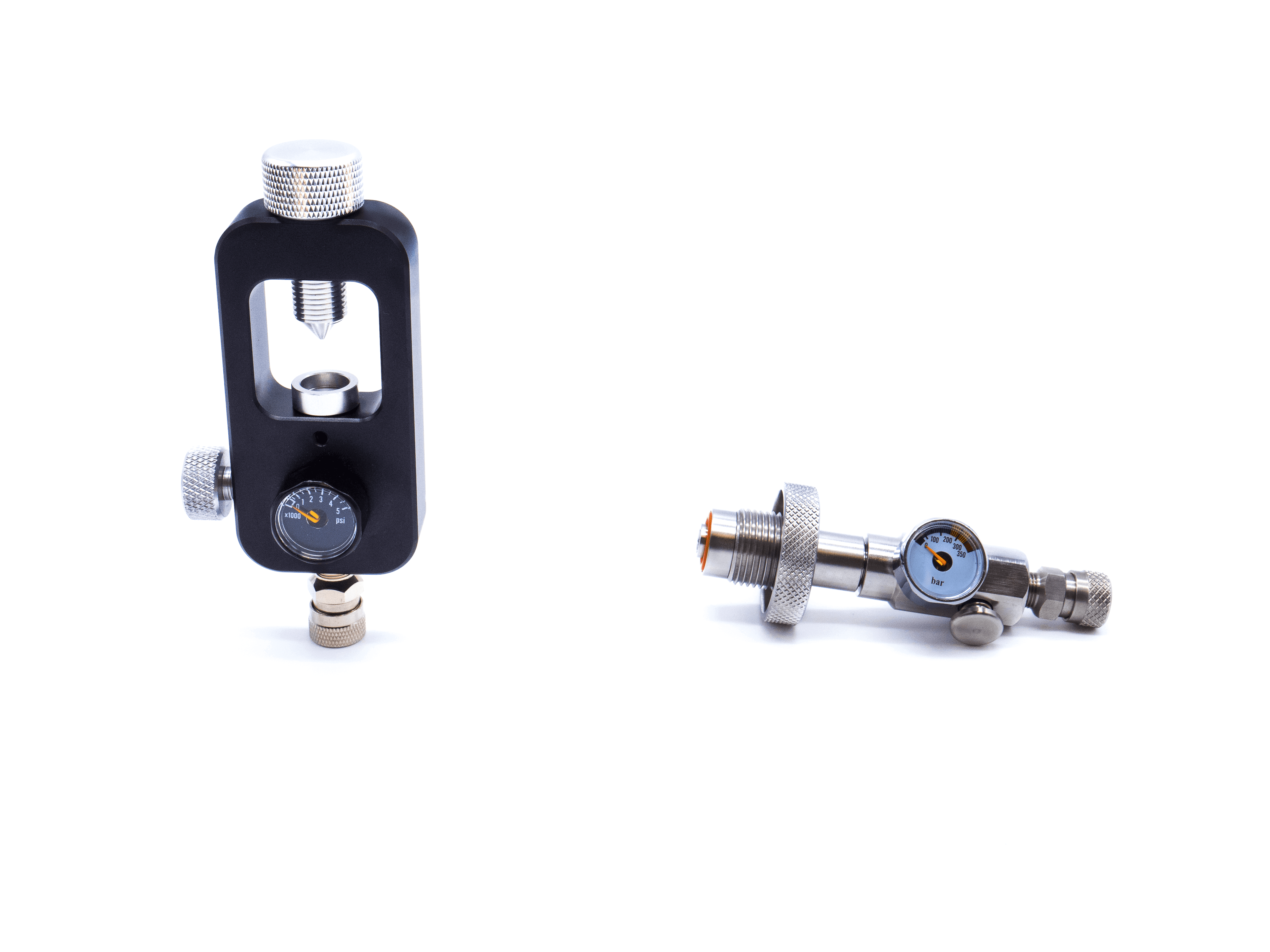 Valve DIN Remplissage Plongée PCP 300 Bars - Acier Inoxydable - Raccord Noir